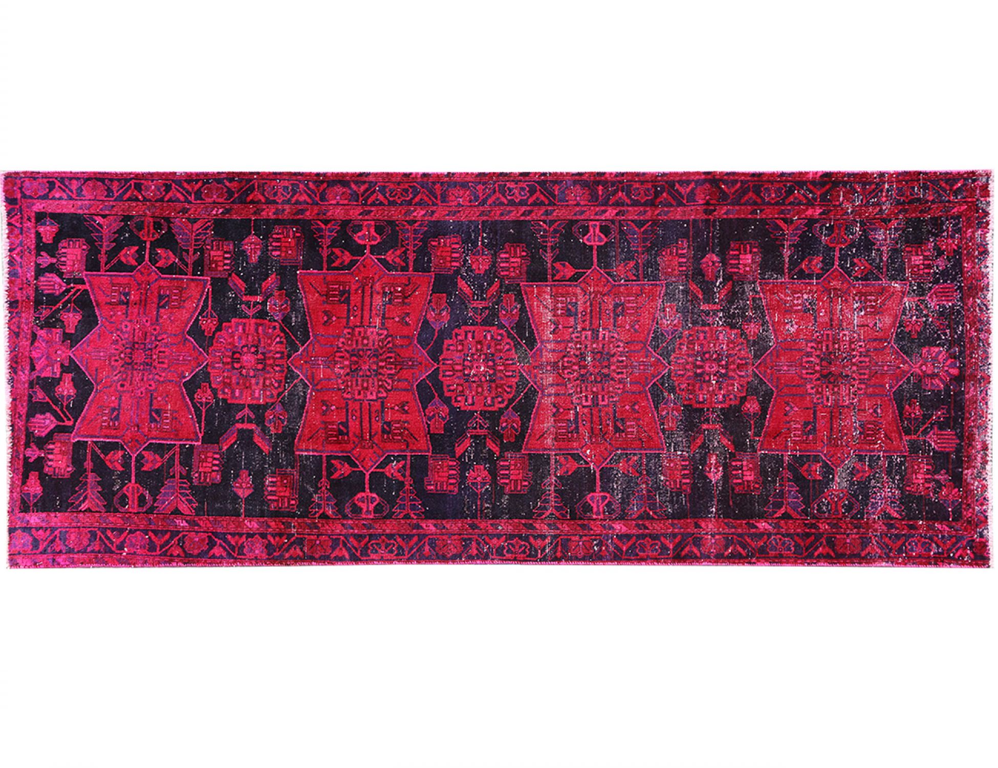 Red  Persia Vintage Carpet  280 x 124 cm