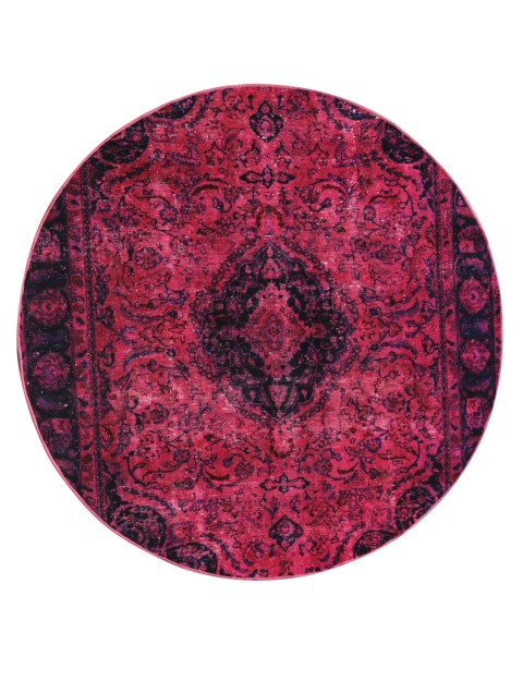 Lila Persien Vintage Teppich rund 227 x 227 cm