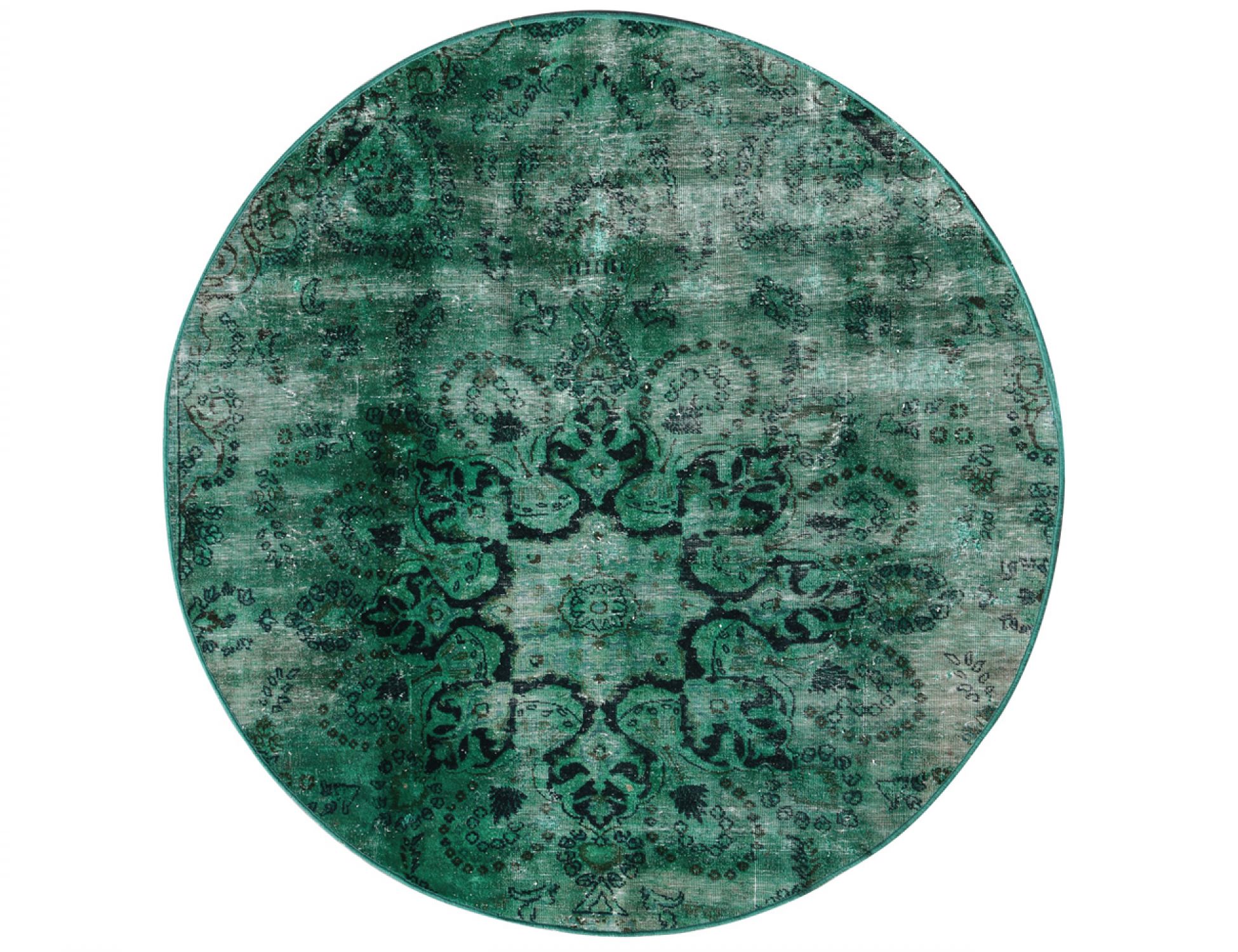 Round Vintage Carpet  green  <br/>193 x 193 cm