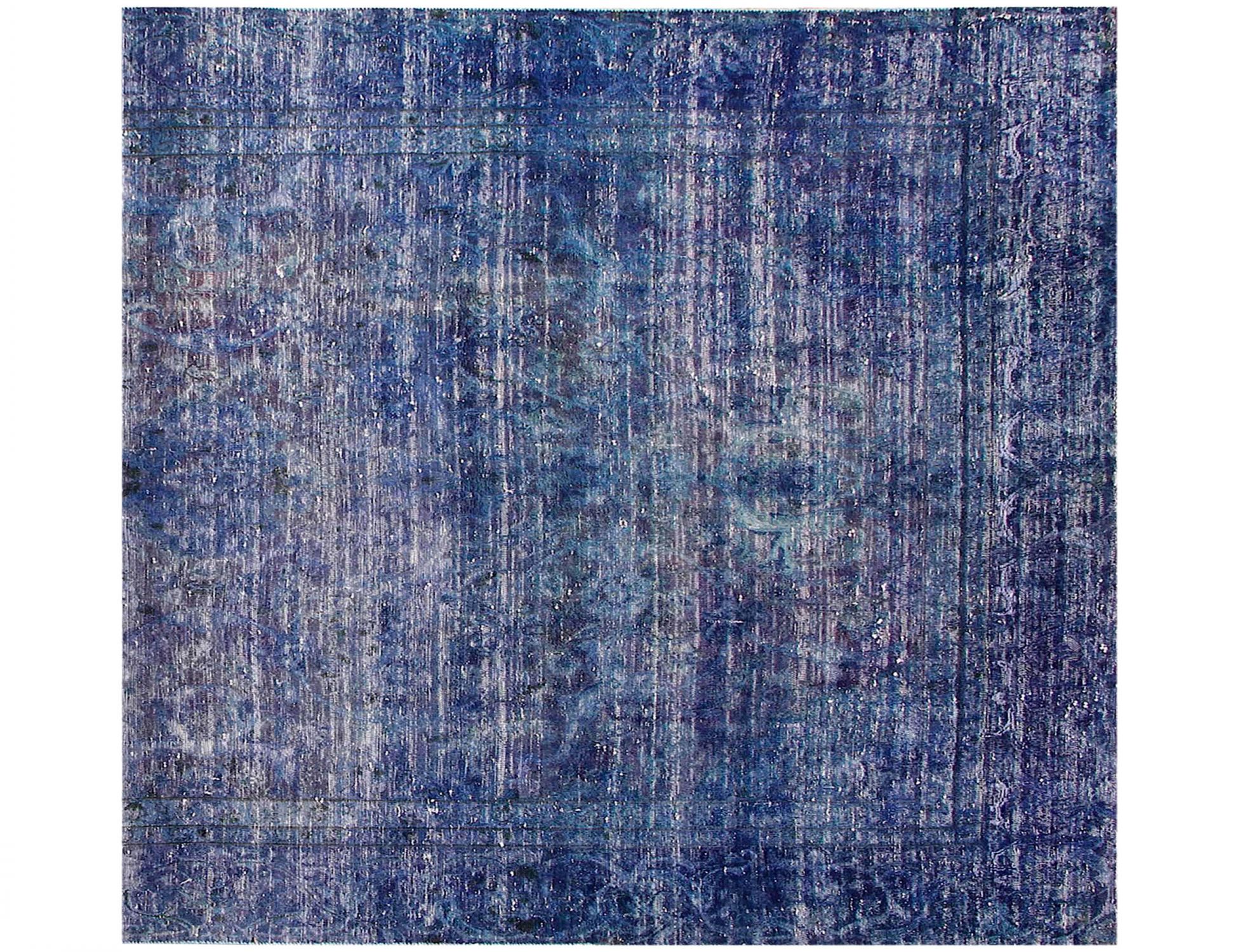Quadrat  vintage teppich  blau <br/>180 x 214 cm