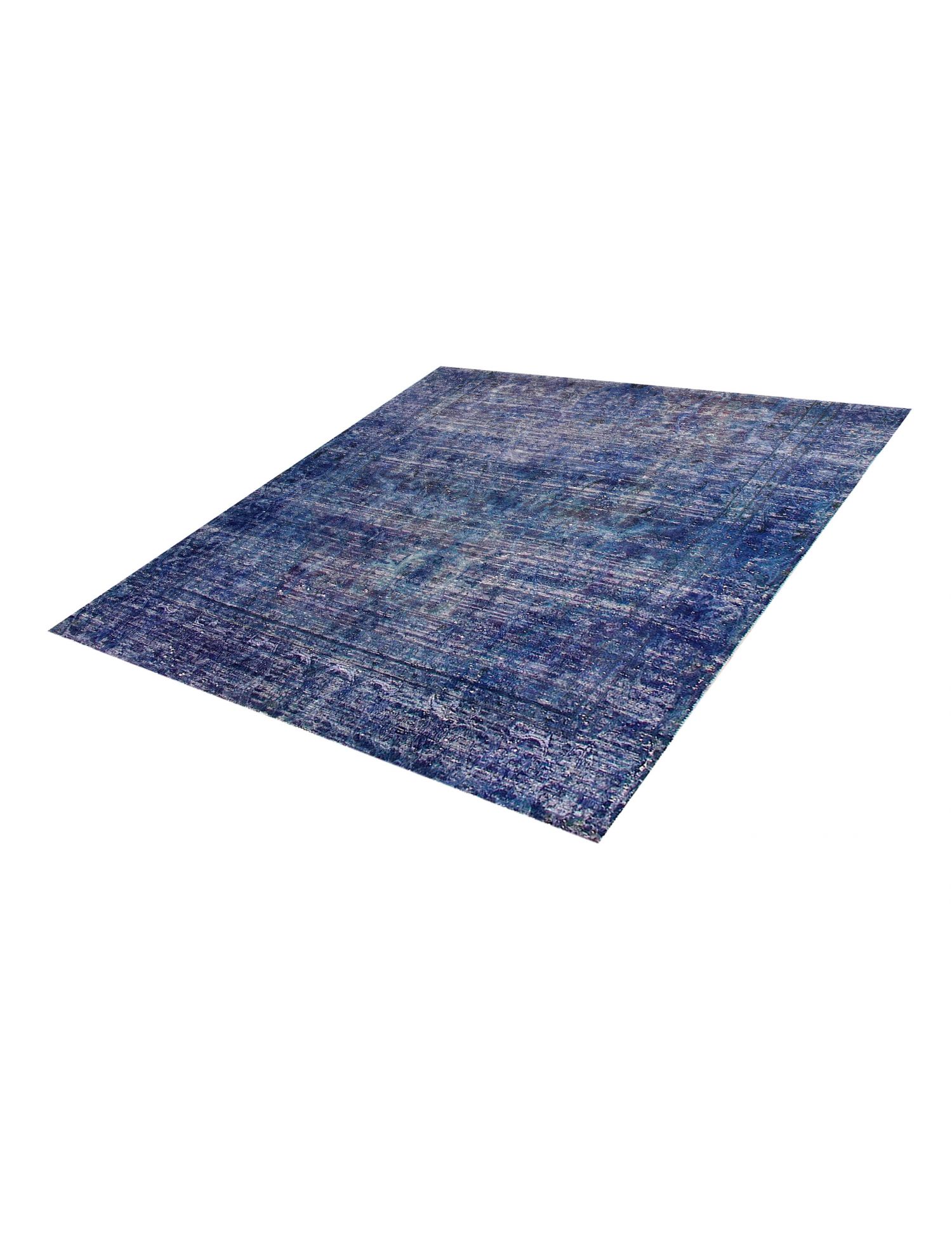 Quadrat  vintage teppich  blau <br/>180 x 214 cm