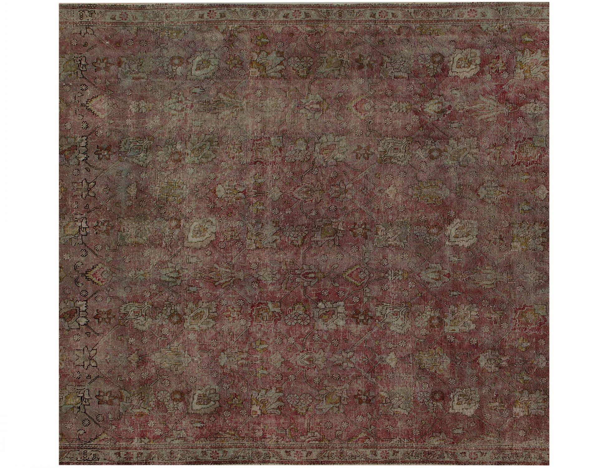 Quadrat  Vintage Teppich  grün <br/>227 x 227 cm