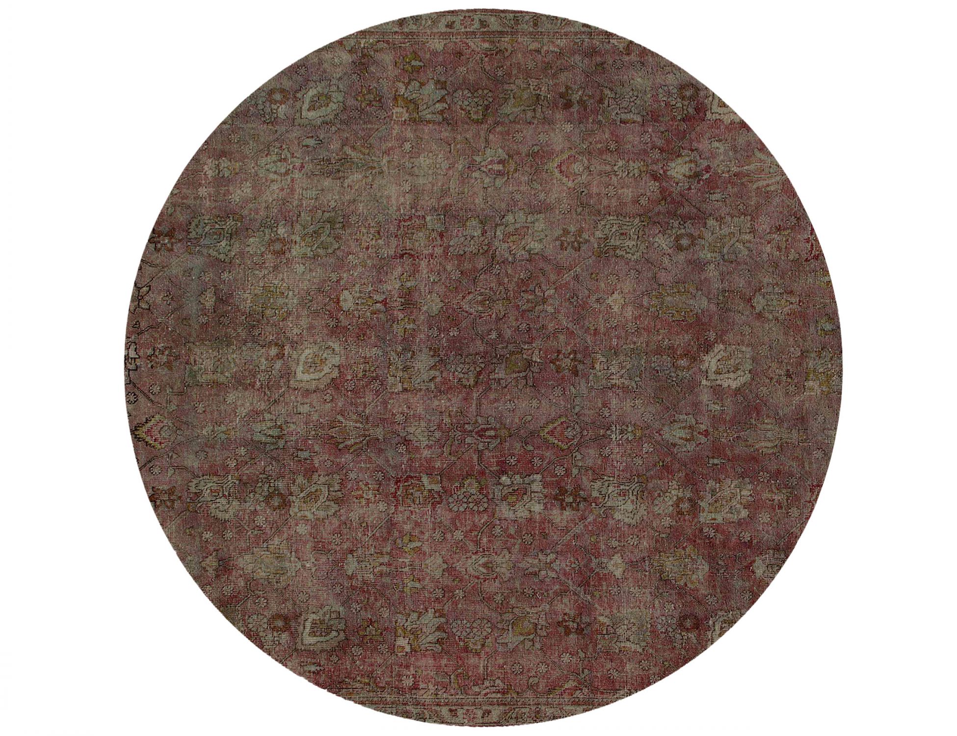 Rund  Vintage Teppich  grün <br/>227 x 227 cm