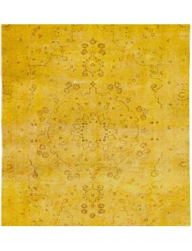 Tapis Persan vintage  jaune <br/>168 x 168 cm