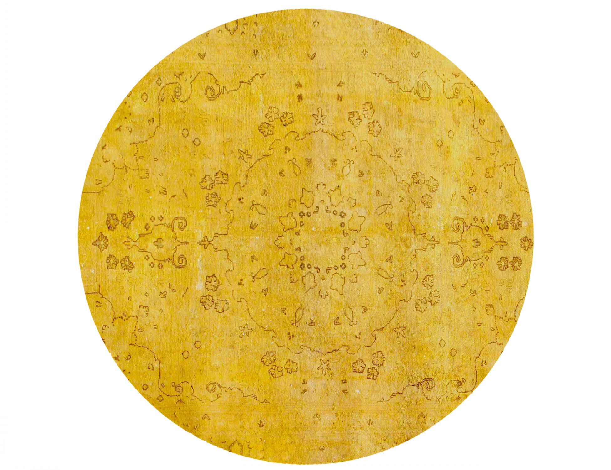 Persisk Vintagetæppe  gul <br/>168 x 168 cm