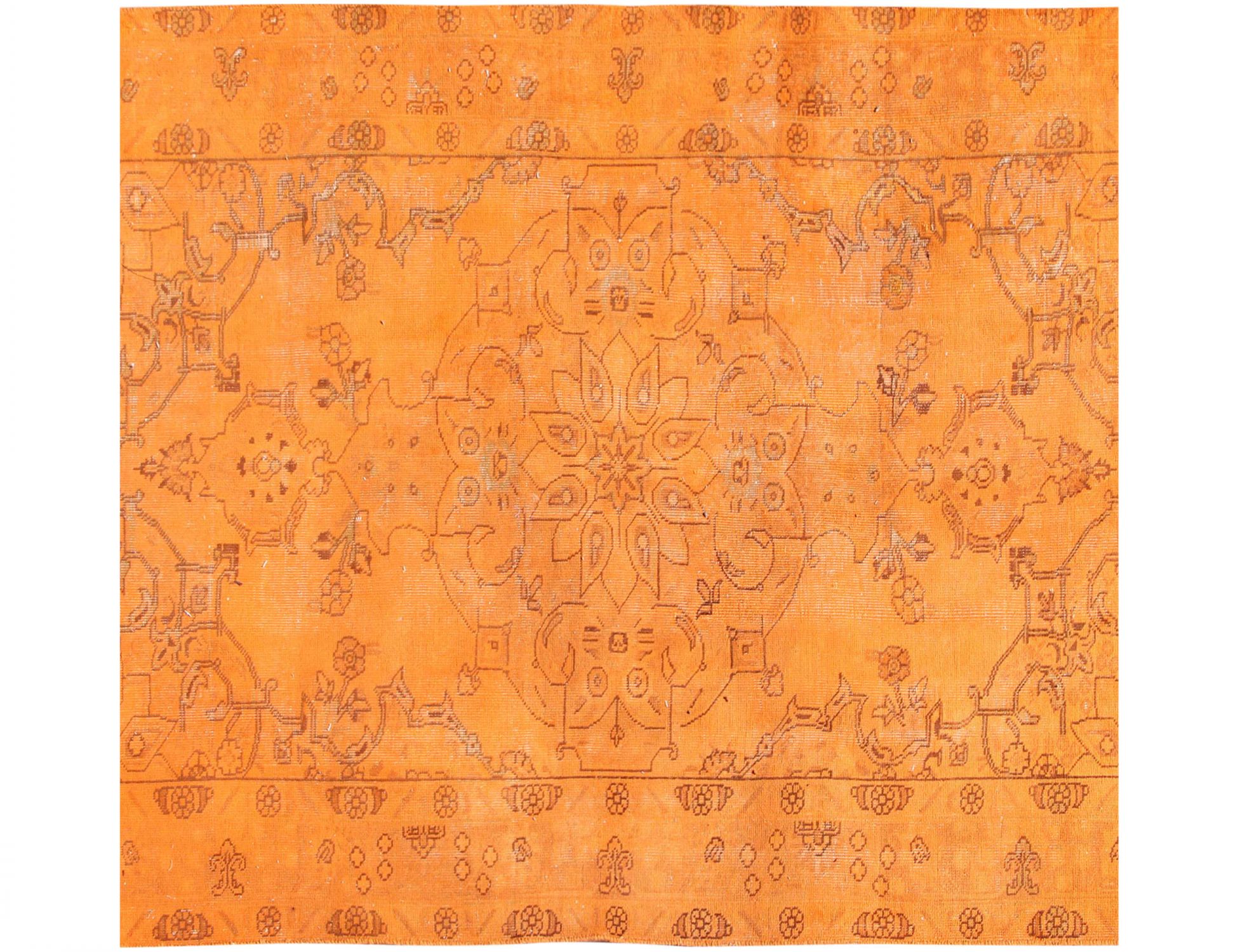 Persisk Vintagetæppe  orange <br/>180 x 180 cm