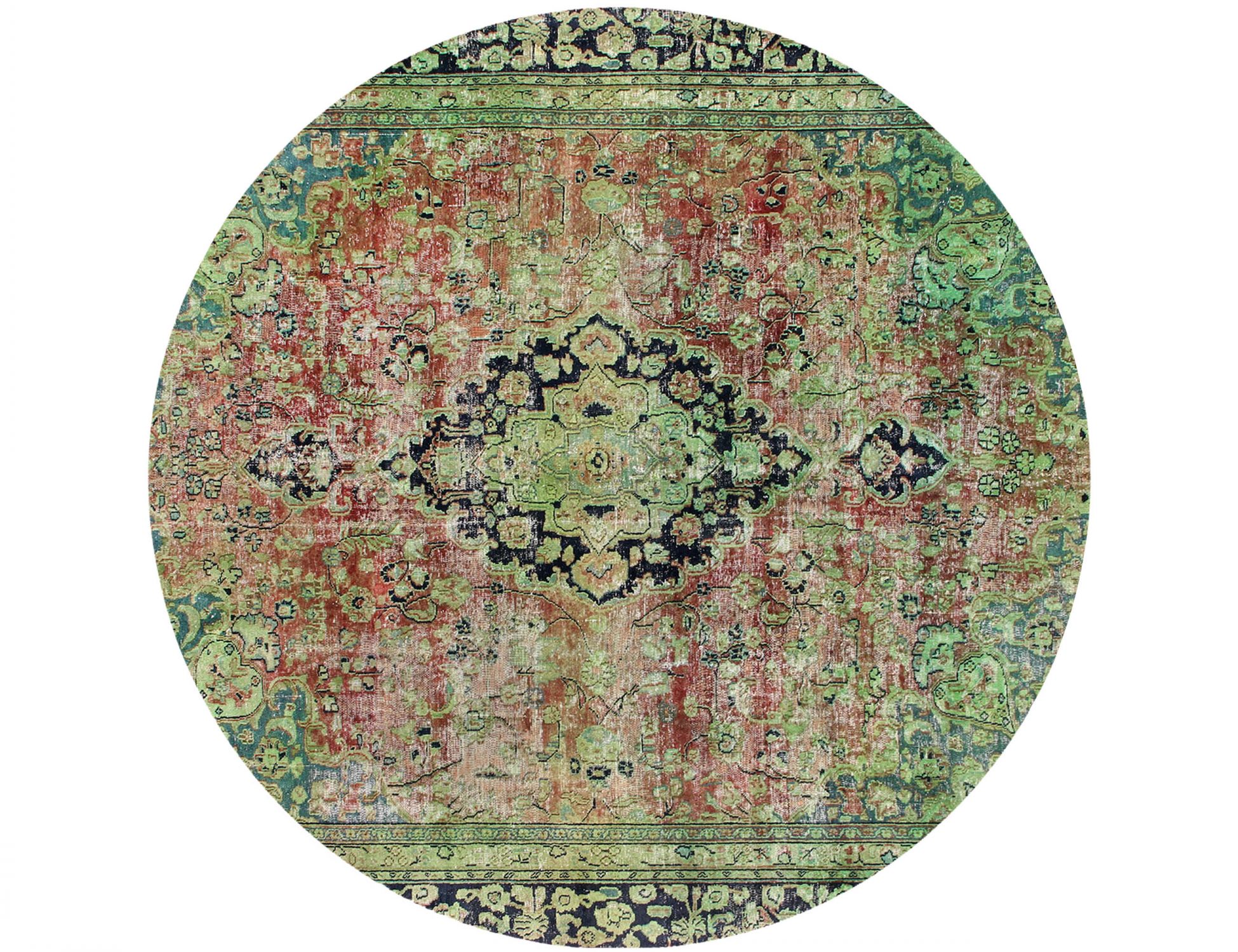 Persisk Vintagetæppe  grøn <br/>258 x 258 cm