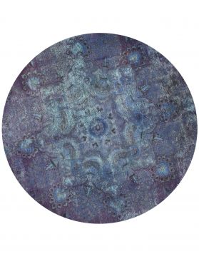 Rund Vintage Perserteppich  blau <br/>138 x 138 cm