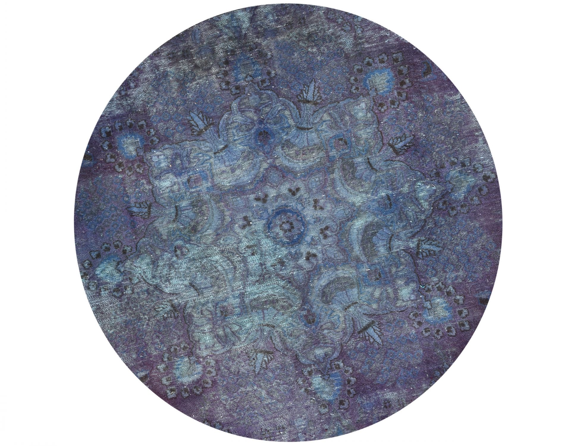 Rund Vintage Perserteppich  blau <br/>138 x 138 cm