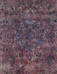 Lilla Persien Persisk Vintagetæppe 256 x 137 cm - view 3