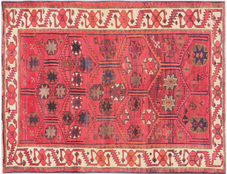 Rød Persien Qashqai Tæppe 193 x 153 cm