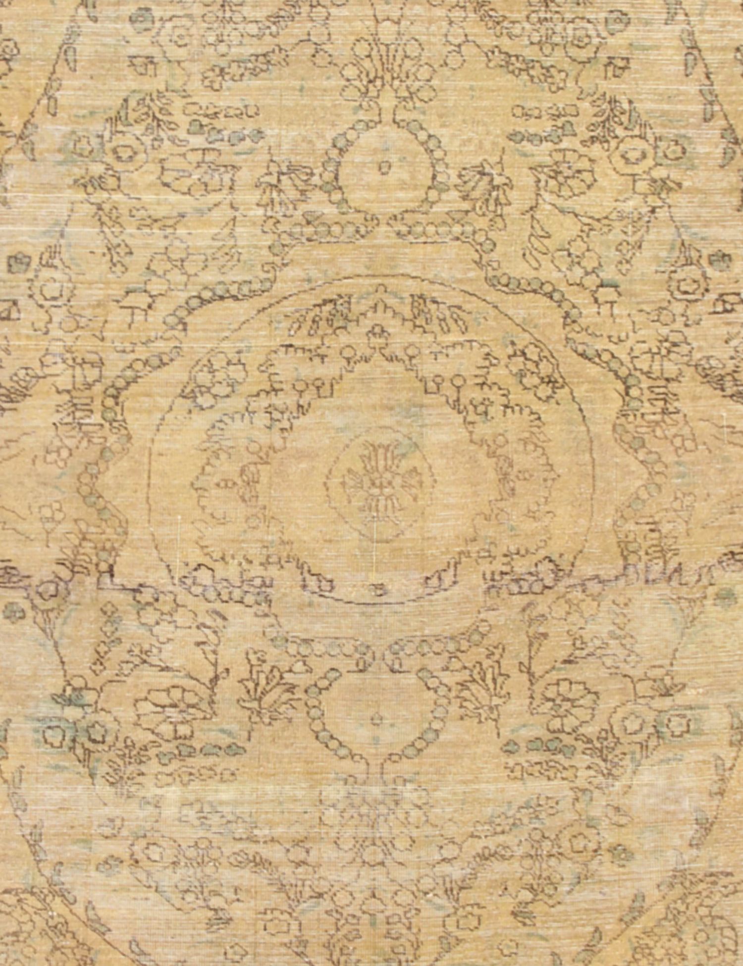 Quadrat  Vintage Teppich  gelb  163 x 163 cm