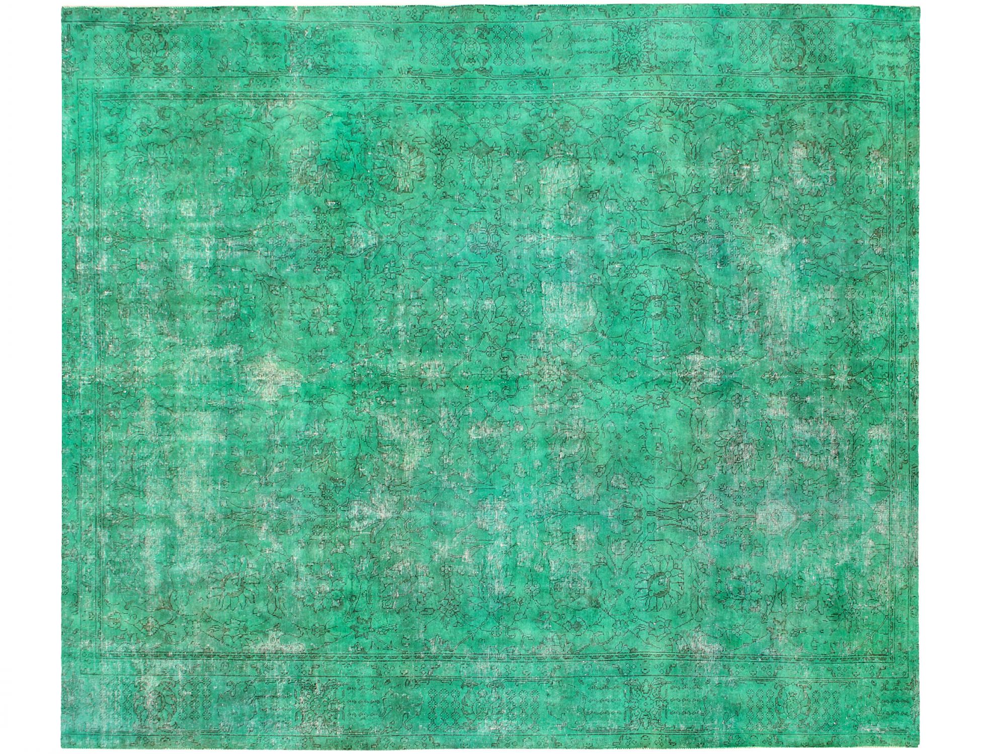 Tapis Persan vintage  vert <br/>320 x 280 cm