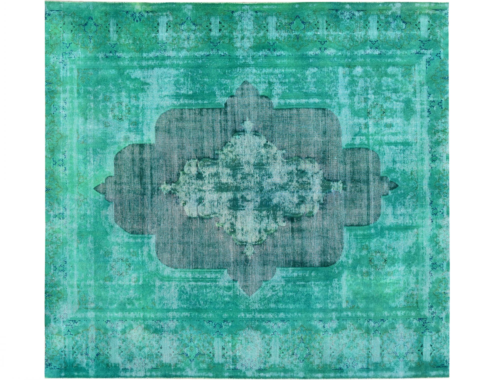 Quadrat  Vintage Teppich  grün <br/>280 x 280 cm