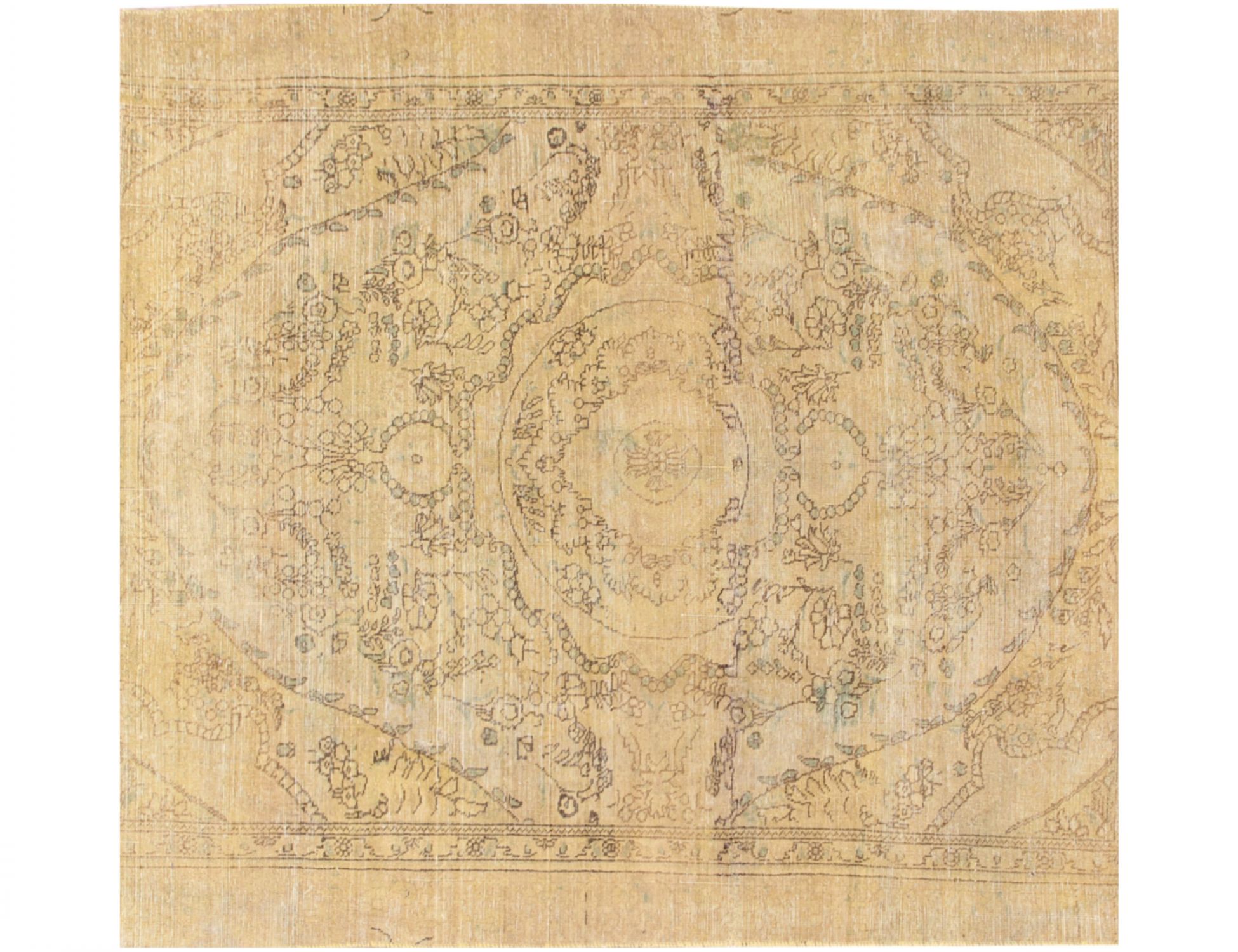 Tappeto vintage persiano  giallo <br/>163 x 163 cm