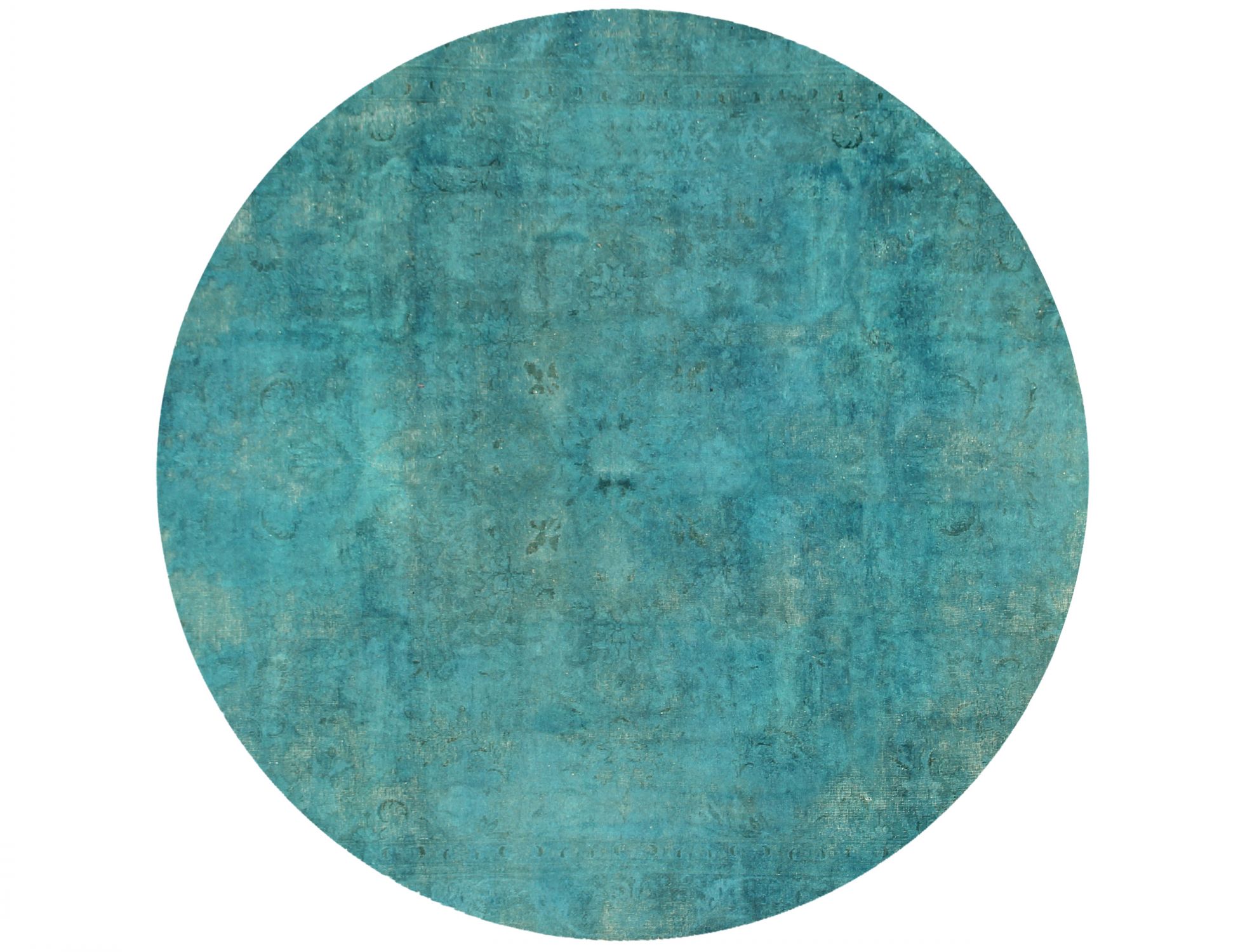 Round  Vintage Carpet  turkoise  <br/>270 x 270 cm