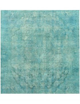 Tapis Persan vintage 285 x 285 turquoise