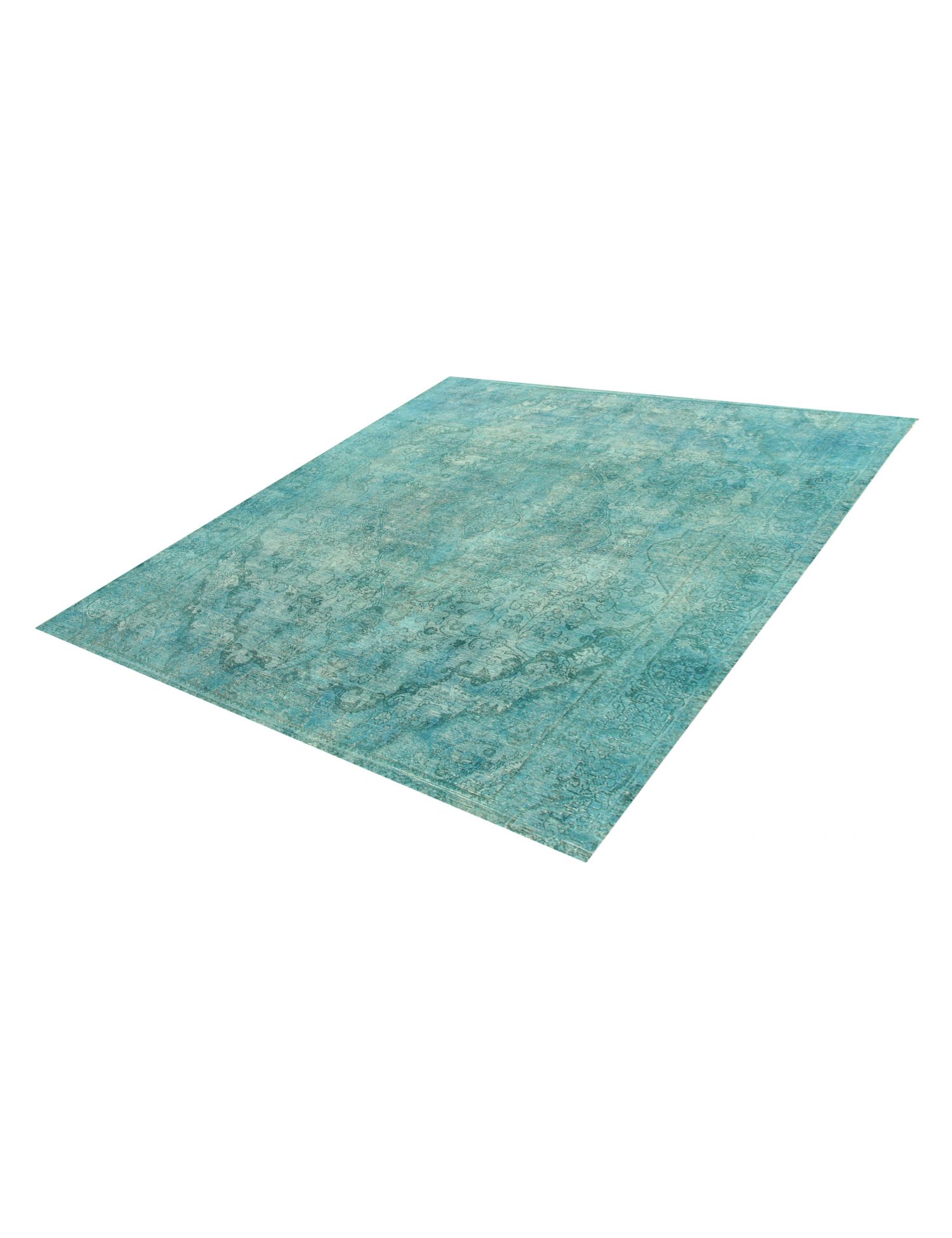 Quadrat  Vintage Teppich  türkis <br/>285 x 285 cm