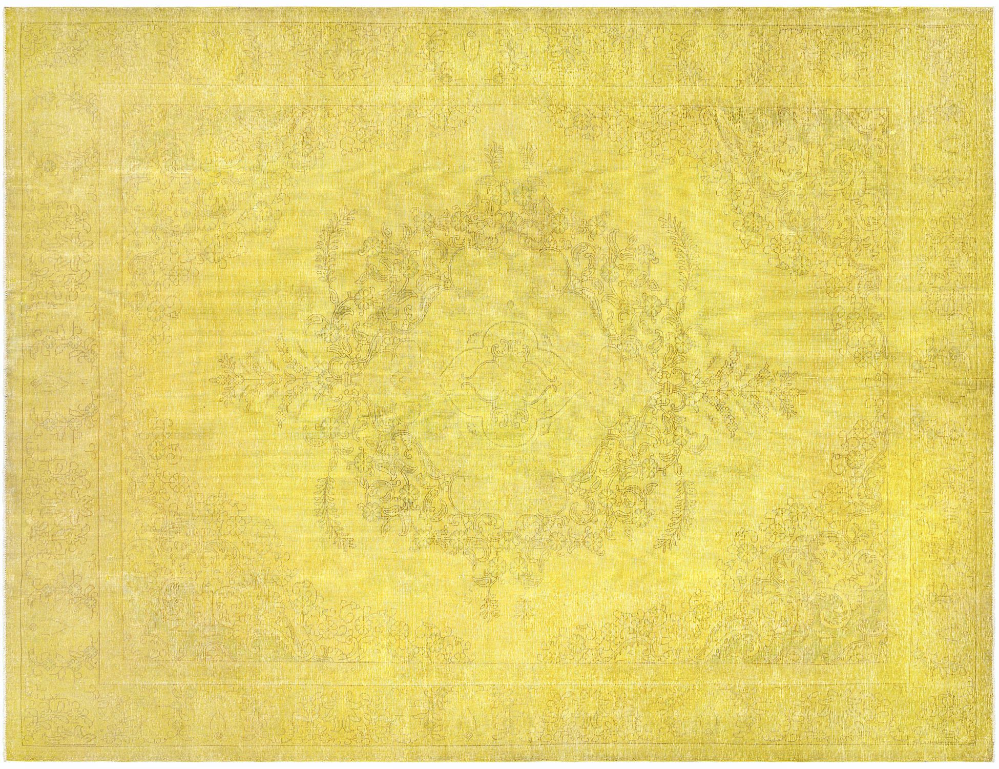 Tappeto vintage persiano  giallo <br/>387 x 280 cm
