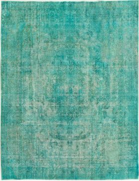 Tapis Persan vintage 376 x 300 turquoise