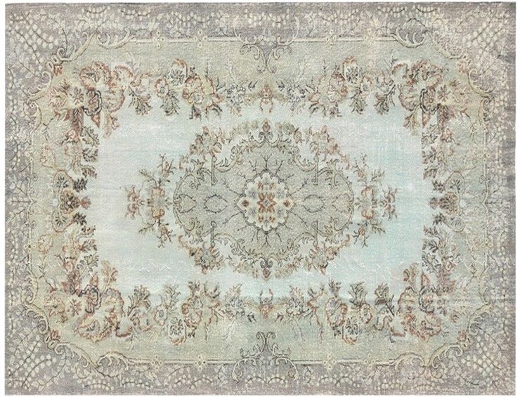 Blauw Turkije  Vintage Tapijt  292 x 209 cm
