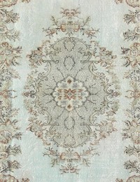 Blauw Turkije  Vintage Tapijt  292 x 209 cm