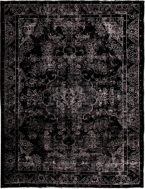 Schwarz Persien Persischer Vintage Teppich 395 x 290 cm