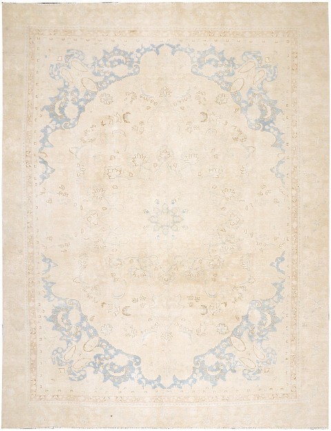 Beige Persien Persischer Vintage Teppich 346 x 260 cm