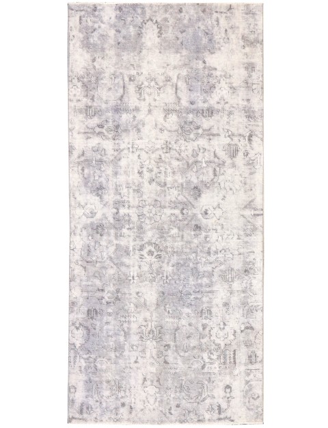 Grau Persien Persischer Vintage Teppich 235 x 108 cm
