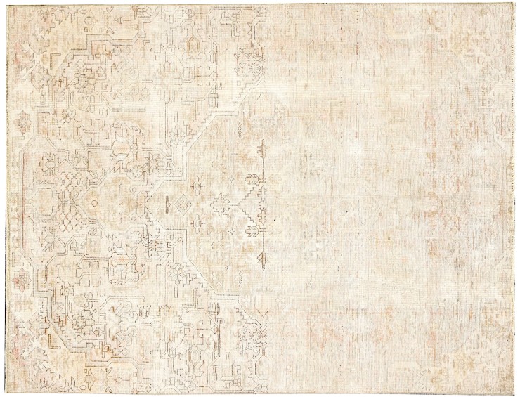 Beige Persa Alfombra persa vintage  225 x 140 cm