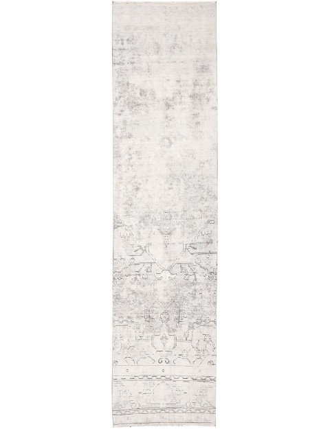 Grau Persien Persischer Vintage Teppich 360 x 90 cm