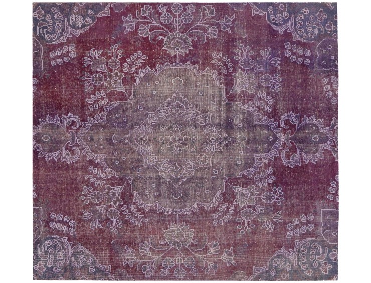Lila Persien Persischer Vintage Teppich  207 x 207 cm