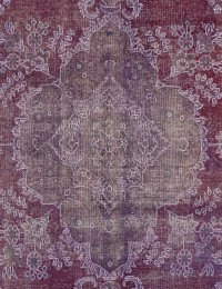 Lila Persien Persischer Vintage Teppich  207 x 207 cm