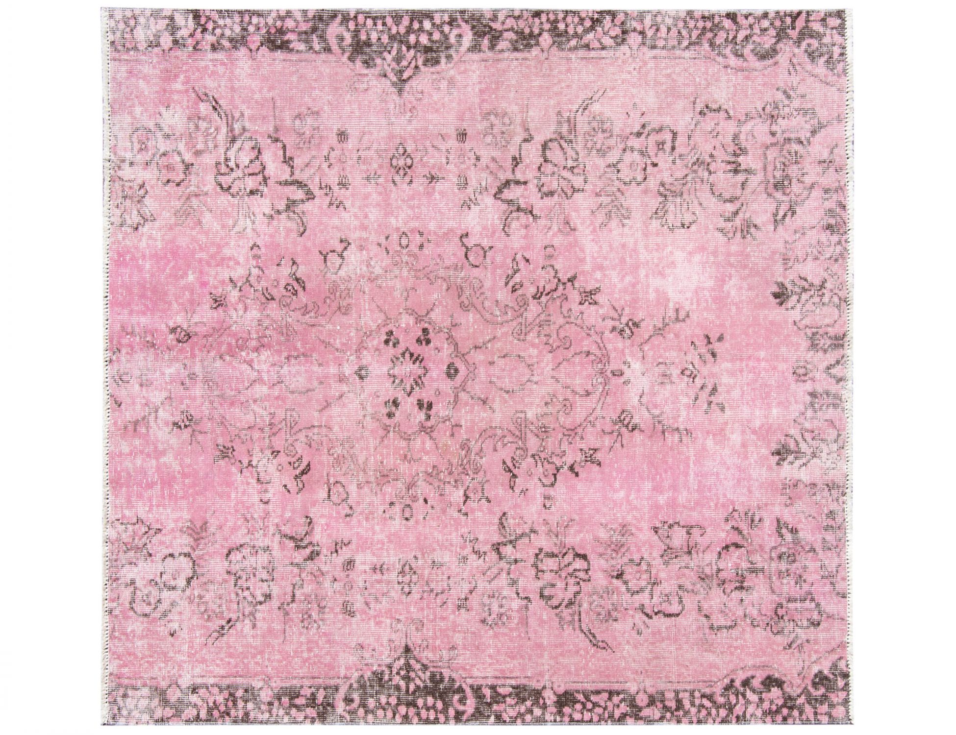 Square Vintage Carpet  pink  <br/>180 x 168 cm