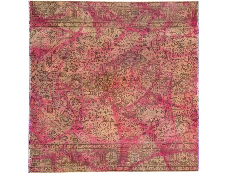 Gelb Persien Vintage Perserteppich 185 x 194 cm