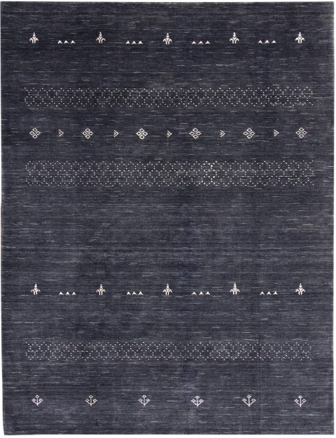 Schwarz Indien Pure Wolle 230 x 160 cm