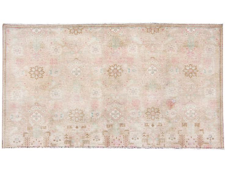 Beige  Persia Persian Vintage Carpet  209 x 117 cm