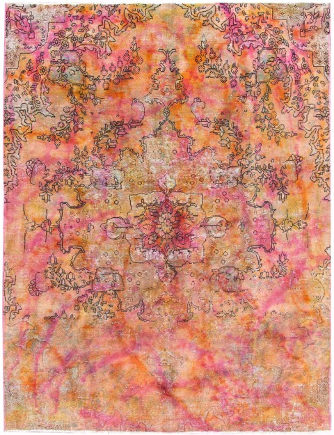 Mehrfarbig Persien Persischer Vintage Teppich 300 x 220 cm