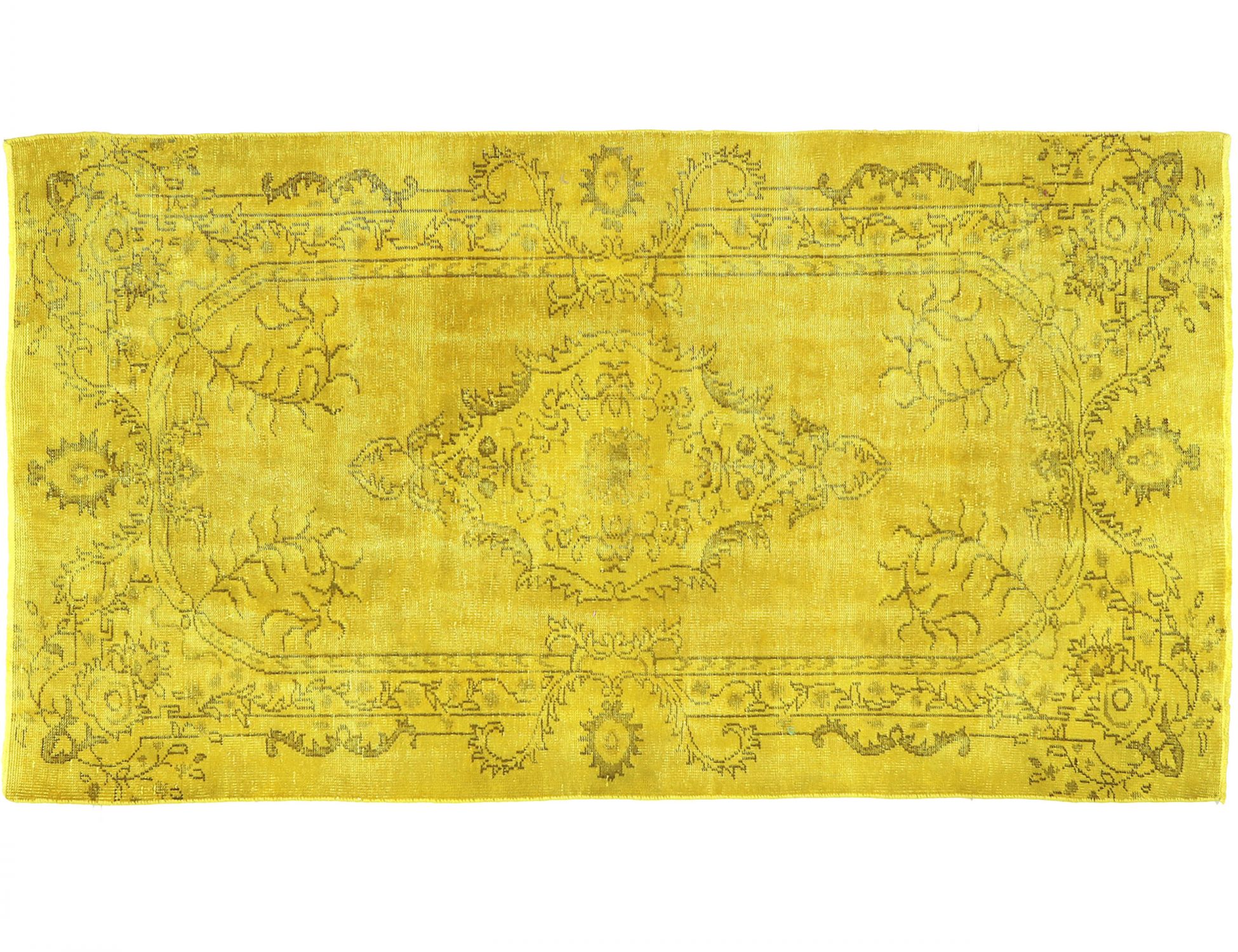 Tappeto vintage persiano  giallo <br/>257 x 139 cm