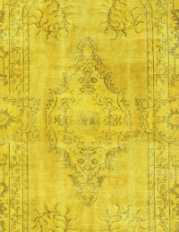 Yellow  Turkey Persian Vintage Carpet  257 x 139 cm