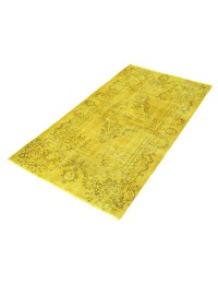 Yellow  Turkey Persian Vintage Carpet  257 x 139 cm