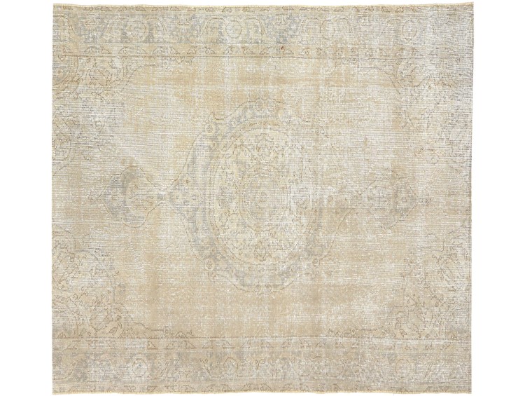 Beige Tyrkiet Persisk Vintagetæppe  140 x 140 cm