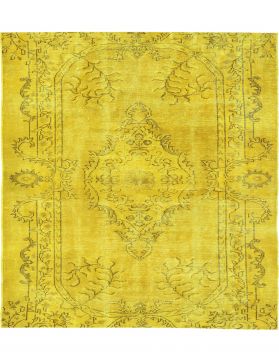 Tappeto vintage persiano 139 x 139 giallo