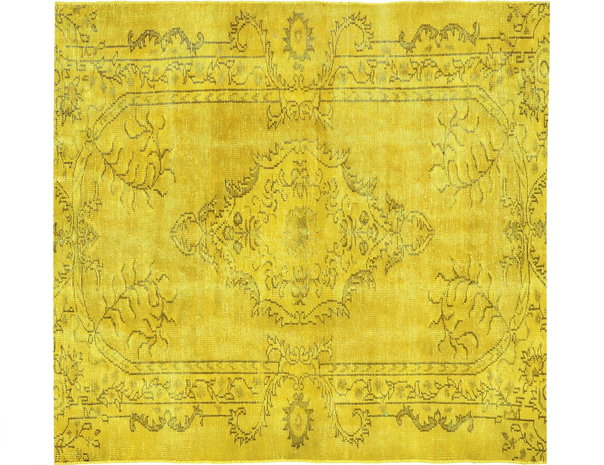 Tappeto vintage persiano  giallo <br/>139 x 139 cm