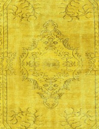 Yellow Turkey Persian Vintage Carpet 139 x 139 cm - view 4