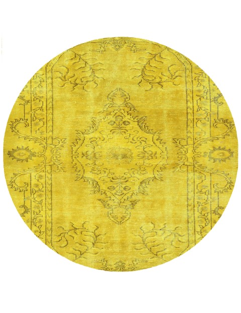 Gelb Türkei Persischer Vintage Teppich 139 x 139 cm