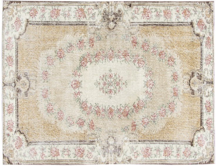 Beige Tyrkia vintage teppe 204 x 114 cm