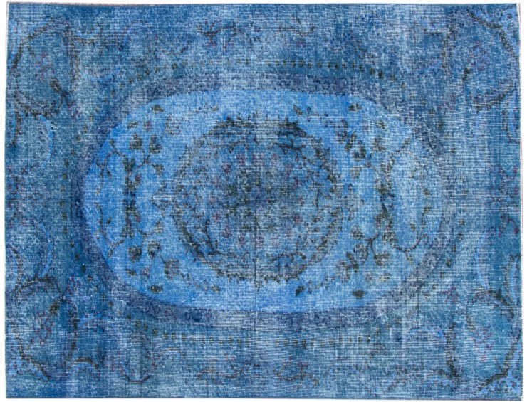 Blauw Turkije Vintage Tapijt 208 x 107 cm