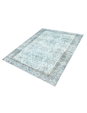 Blå Tyrkiet Vintagetæppe  205 x 105 cm