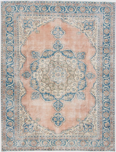 Blau Türkei Vintage Teppich 286 x 191 cm